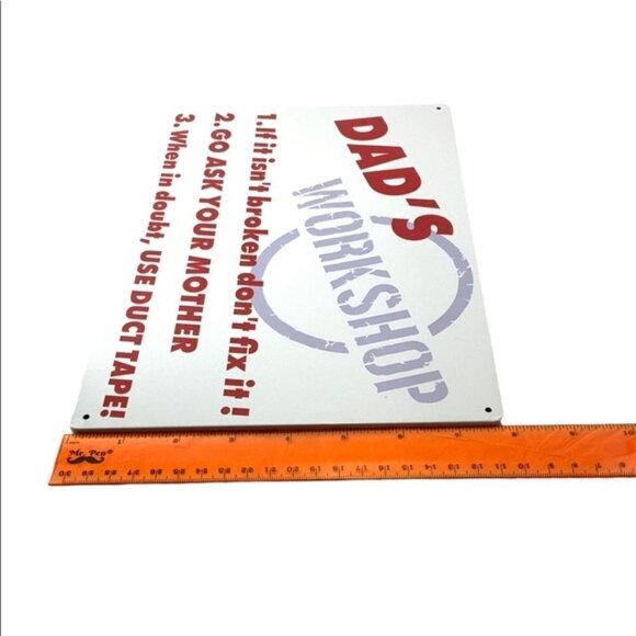 Metal Sign Dad’s Workshop Wall Plaque Retro Decor Man Cave Garage Gift Rectangle - Picture 4 of 11